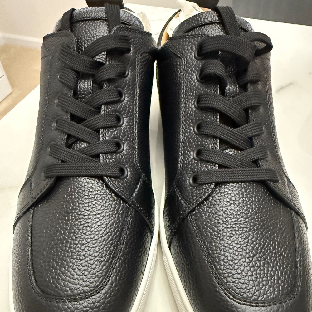 Christian Louboutin Rantulow Black Leather Sneakers – Size 44.5 – New in Box